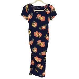 Ingrid & Isabel Isabel Maternity Navy Floral T-shirt Dress Size XS